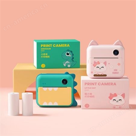 跨境新款儿童相机拍立得数码照相机玩具可拍照打印套装小单反mini
